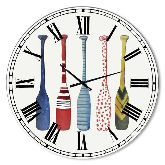 Designart 'Five Paddles Oversized Lake House Wall Clock